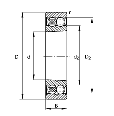 {(dio)S 2211-K-2RS-TVH-C3, (j) DIN 630 (bio)(zhn)Ҫߴ, FF 1:12ɂ(c)ܷ